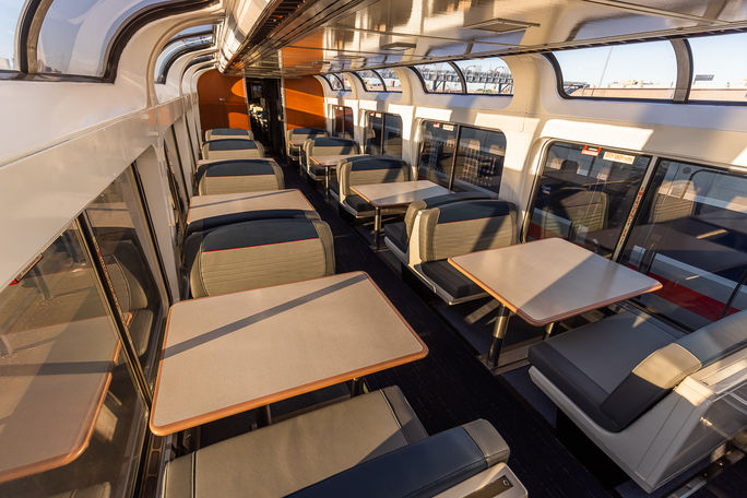 Superliner lounge on Amtrak Auto Train. Superliner lounge on Amtrak Auto Train.
